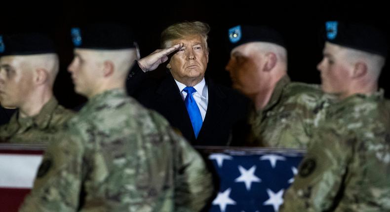 Trump army coffin