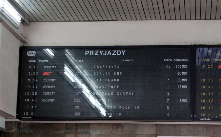 Duże opóźnienia pociągów przez zepsuty system