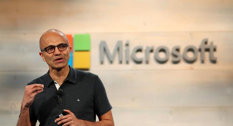 Microsoft CEO Satya Nadella at a Microsoft cloud briefing event in San Francisco in 2014.