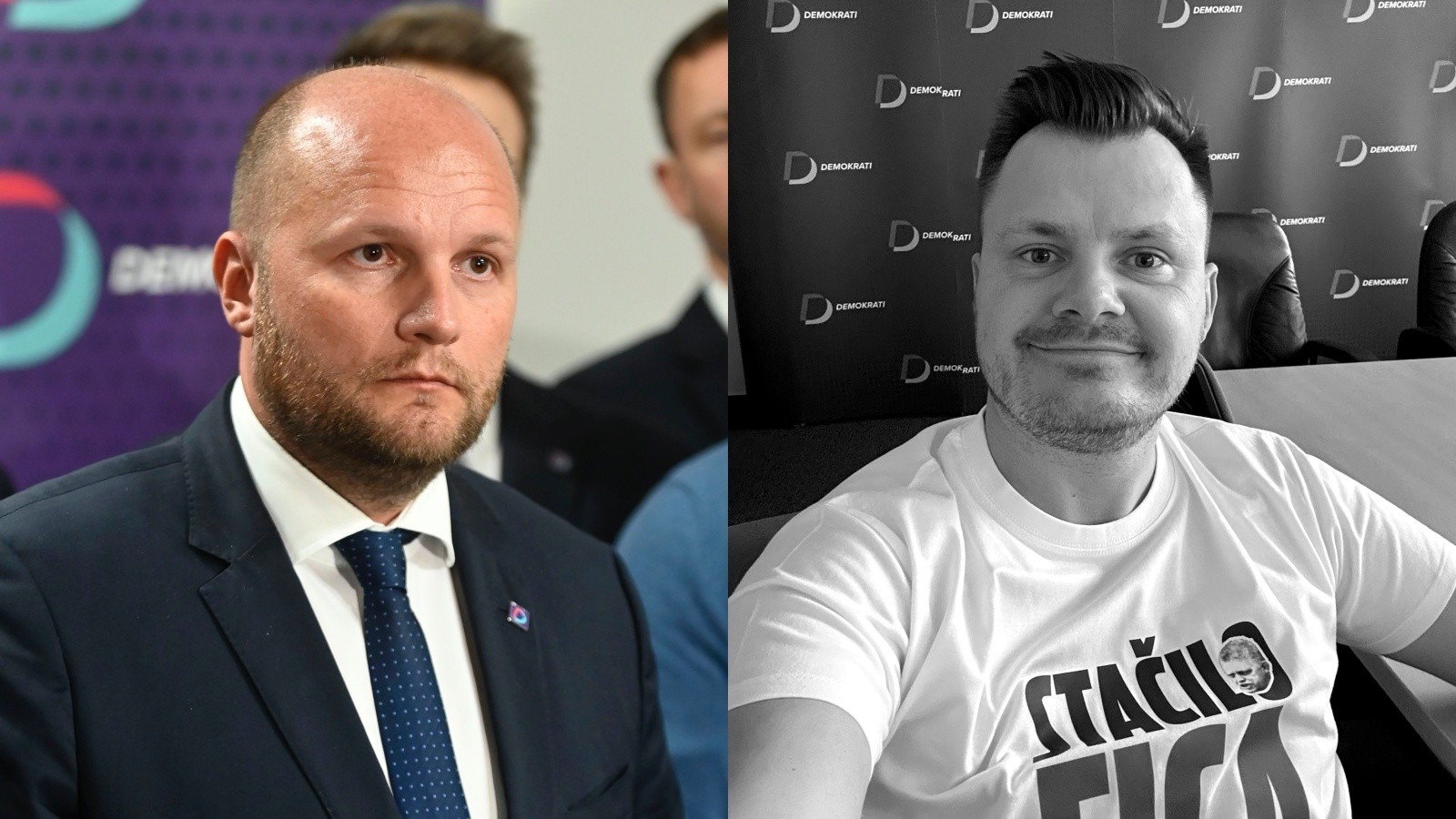 Predseda strany Demokrati Jaroslav Naď a člen strany Michal Pavlík.