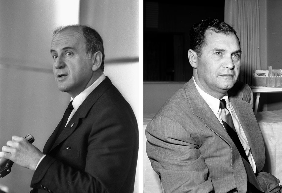 Kiedy Schwimmer (po lewej) zrekrutował Hanka Greenspana (po prawej) na swojego eksperta od broni, Greenspun pracował dla Bugsy'ego Siegela, osławionego gangstera.