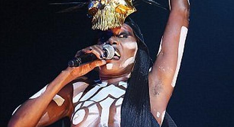 Grace Jones goes topless during performace in Sydney