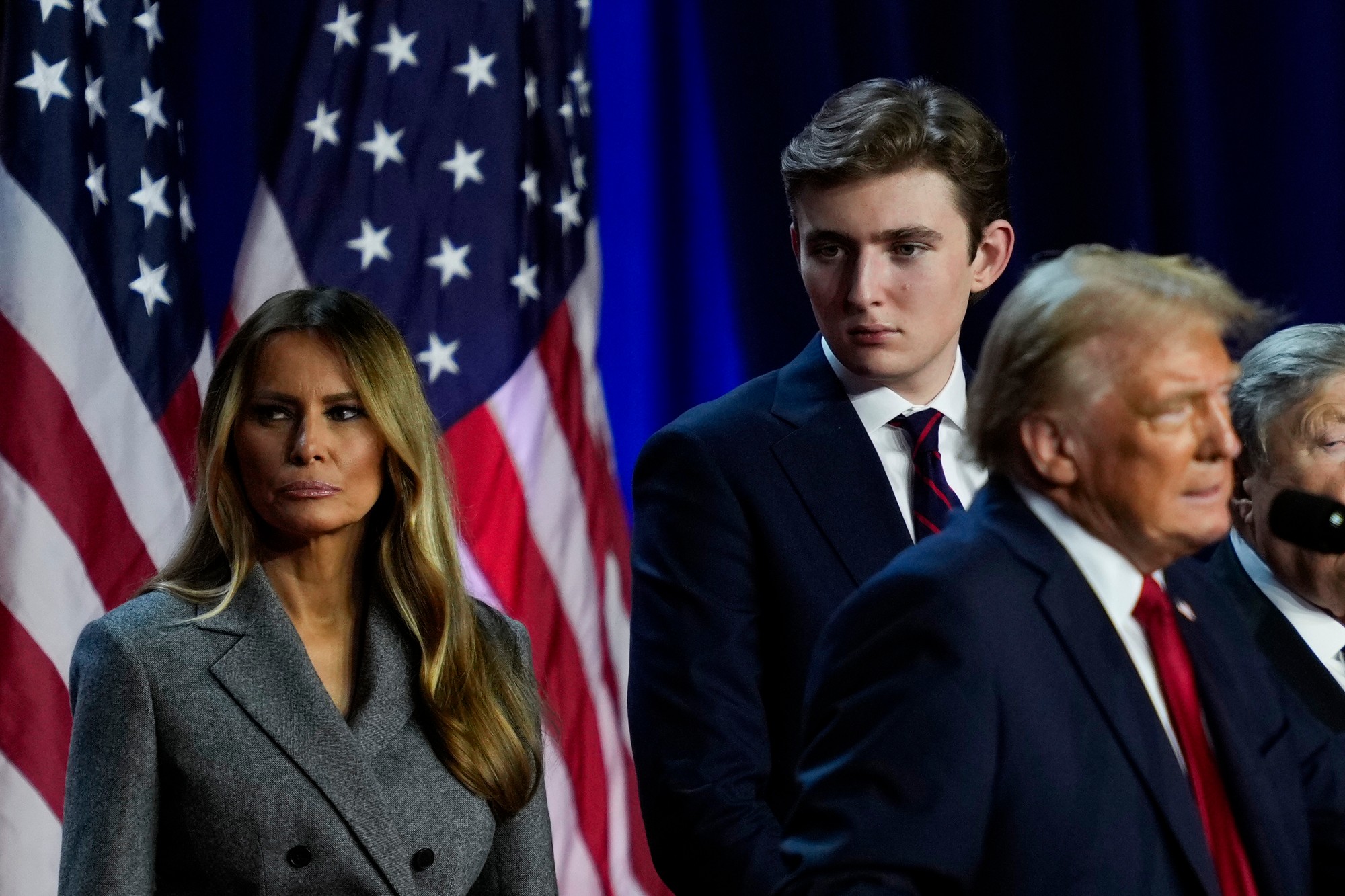 Donald Trump, Melania Trump a Barron Trump.