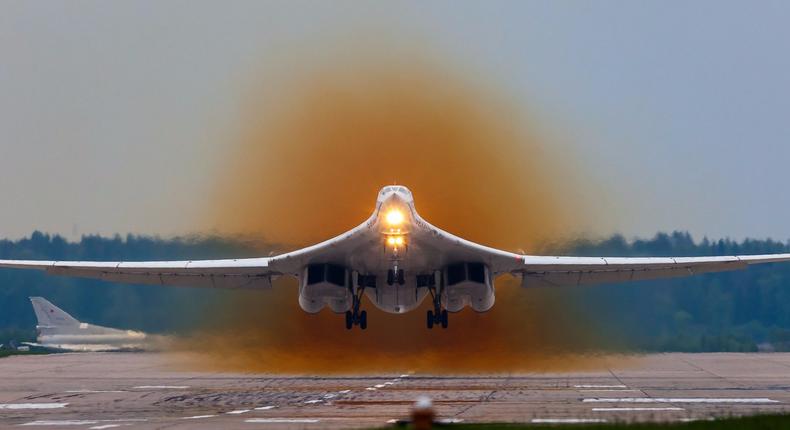 A Russian Tu-160 strategic bomber.