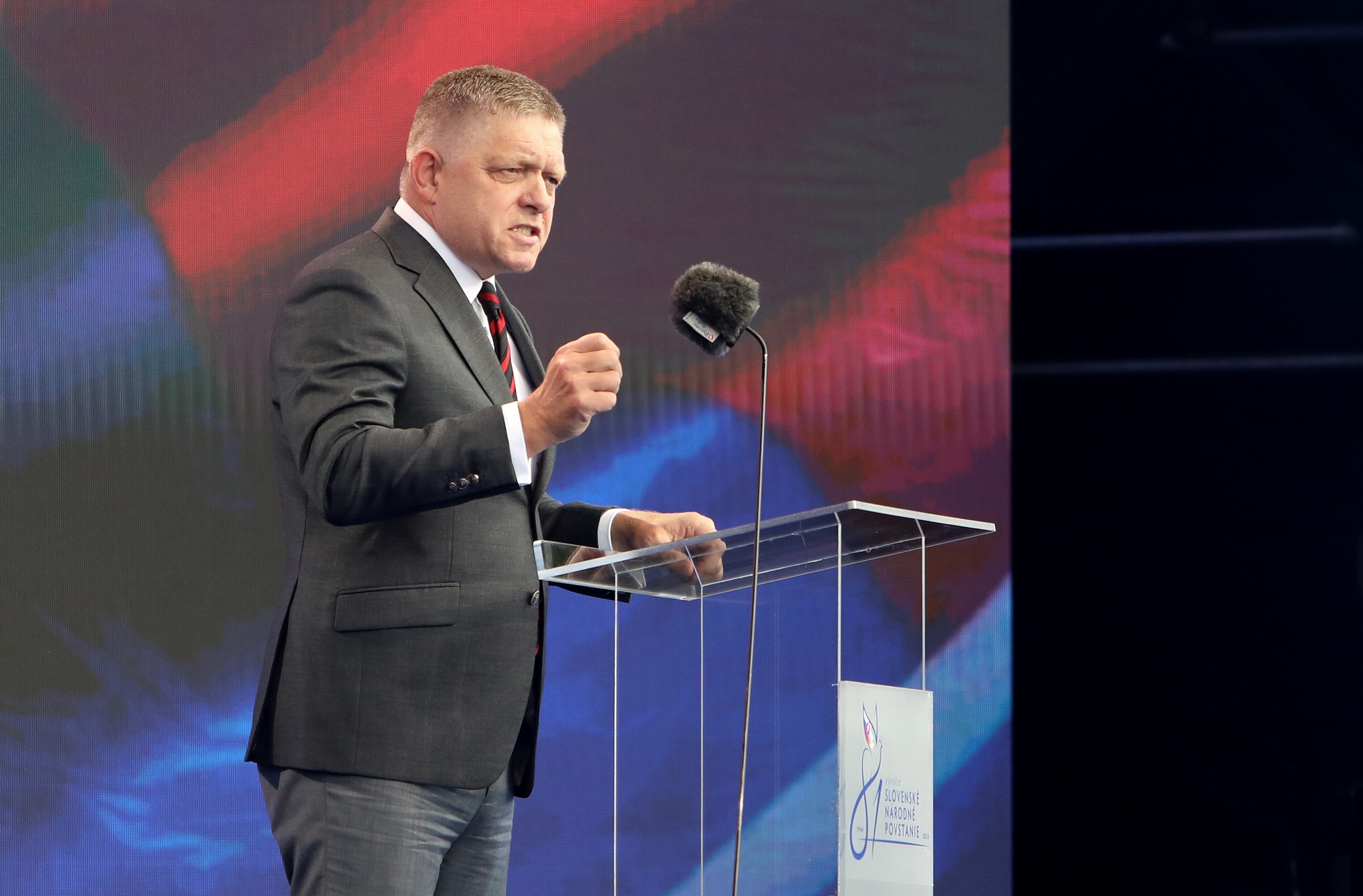 Predseda vlády SR Robert Fico na oslavách 81. výročia Slovenského národného povstania.