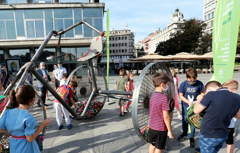 Tricikl je postavljen na Trgu republike