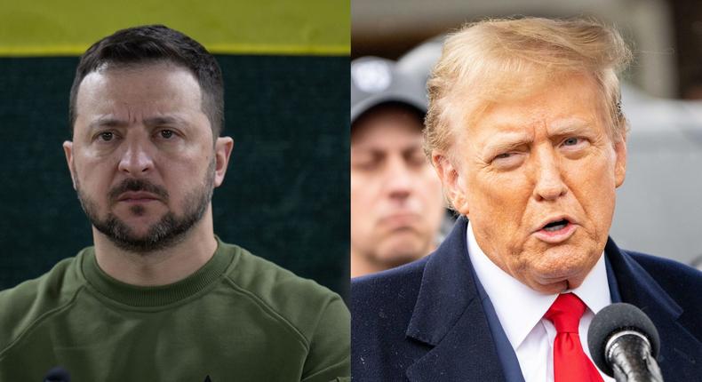 Ukrainian President Volodymyr Zelenskyy dismissed former President Donald Trump's reported secret plan to end Russia's war.Yan Dobronosov/Global Images Ukraine via Getty Images; Theodore Parisienne/New York Daily News/Tribune News Service via Getty