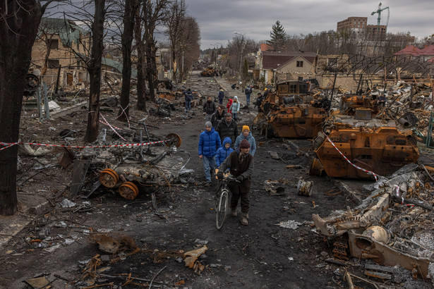 Rocznica wybuchu wojny w Ukrainie, Bucza, 6 kwietnia 2022