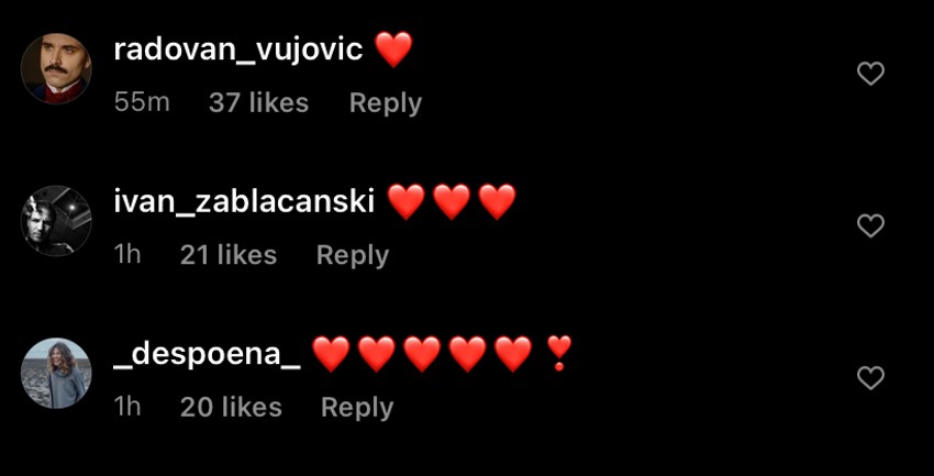 Komentari ispod Ivine objave