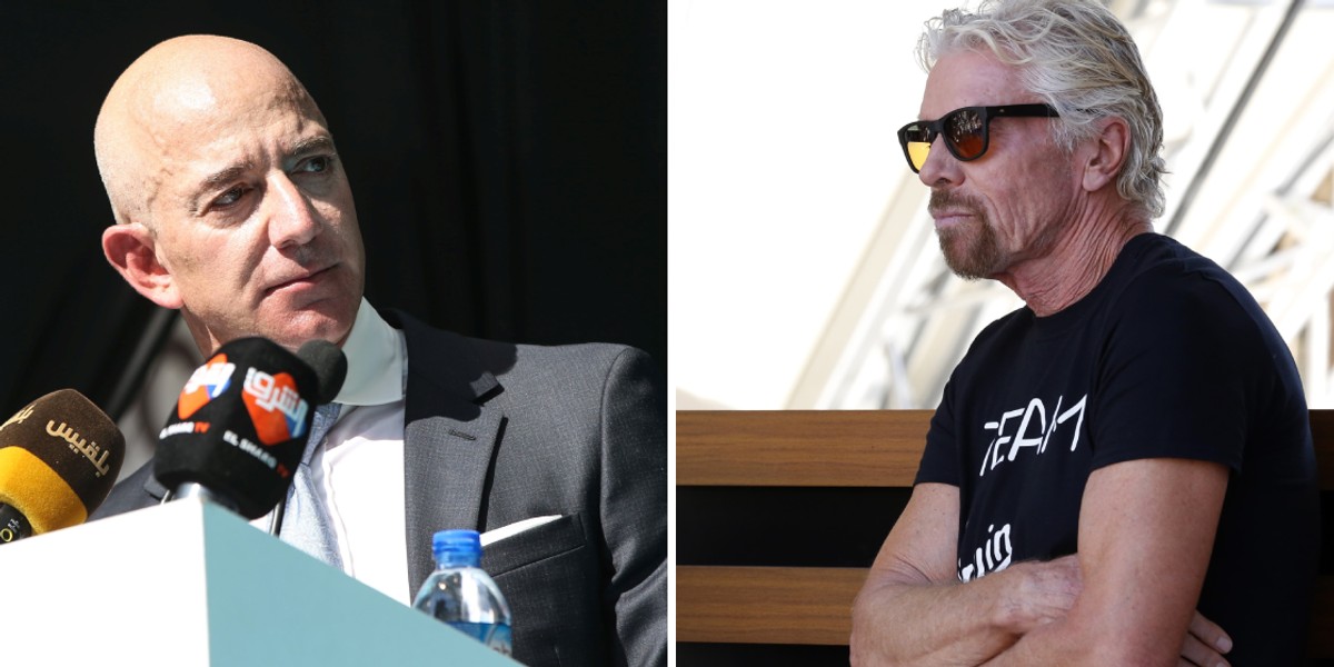 W rywalizacji o palmę pierwszeństwa w podboju kosmosu Richard Branson i Jeff Bezos szli łeb w łeb