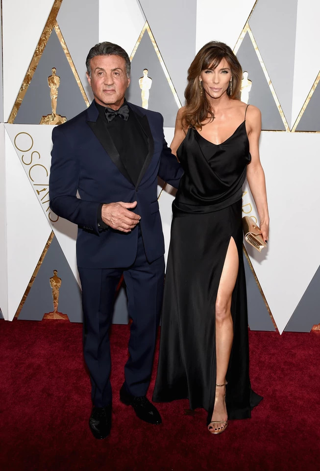 Najpiękniejsze pary na Oscarach: Sylvester Stallone i Jennifer Flavin