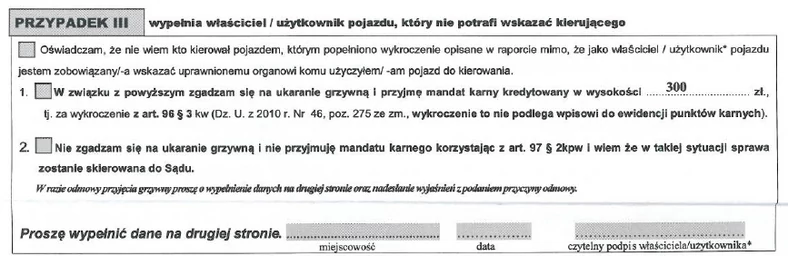 Według pisma wysłanego przez Straż Gminną Będzino istnieje możliwość uniknięcia punktów karnych. Wystarczy zapłacić mandat o 100 zł wyższy, który trafi do kasy gminnej.