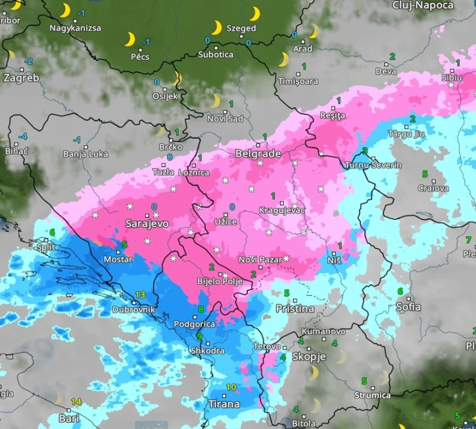 Sneg u Srbiji u 18 sati