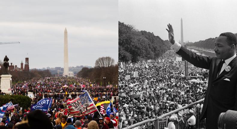 You look at the picture of his crowd, my friend, we actually had more people, Trump said of the crowd on January 6.Jon Cherry/Getty Images; AFP via Getty Images