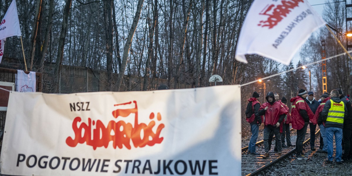 Protest górników w kopalni Halemba.