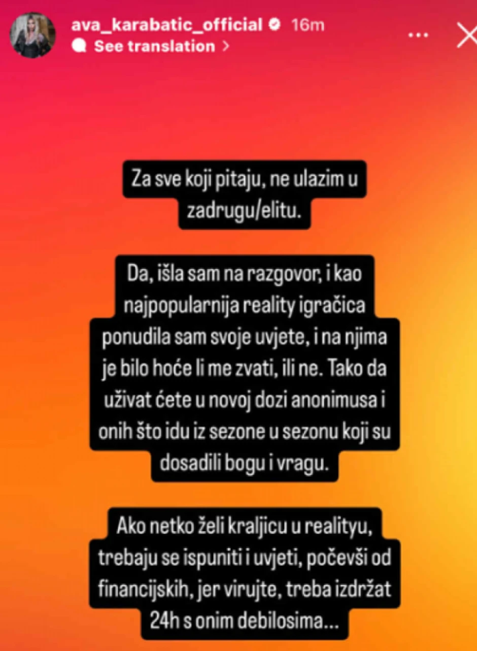 Objava Ave Karabatić