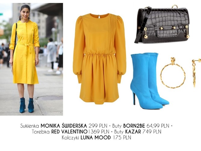 STYLIZACJE z żółtymi ubraniami