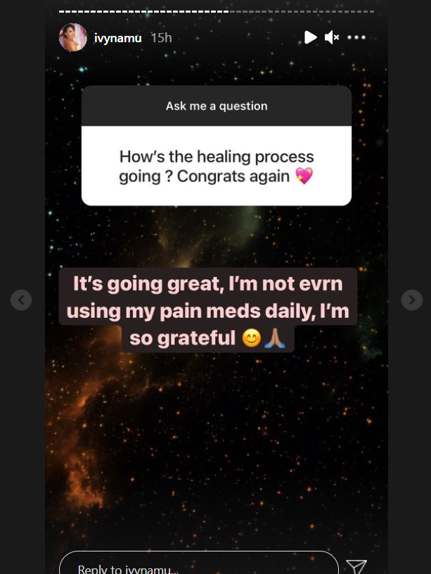 Ivy Namu's response in a Q&A with her fans