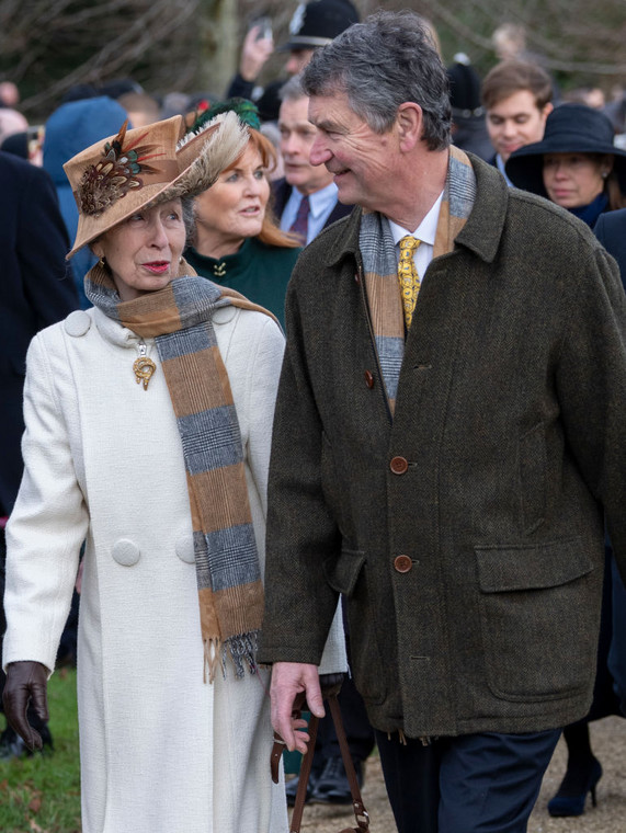 Księżniczka Anna i sir Timothy Laurence (Sandringham, 25 grudnia 2023 r.)