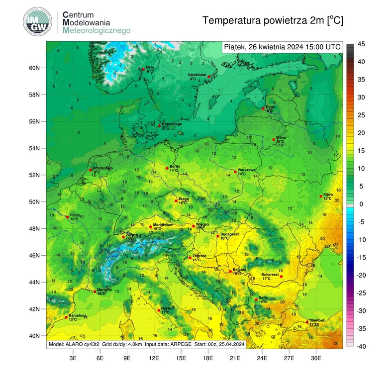Prognoza temperatury w Polsce w piątkowe popołudnie
