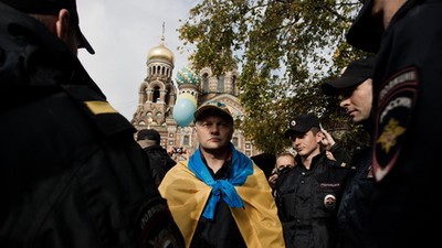 Rally for Ukraine Peace in St Petersburg