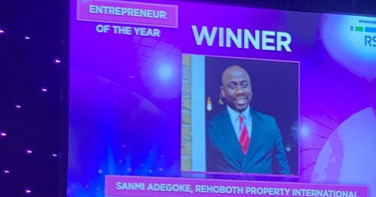 Nigeria's Sanmi Adegoke becomes the first Black recipient of entrepreneur of the year at the UK Property Awards 2021 - Vimarsana News
