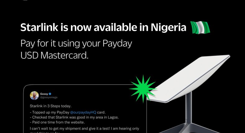 See how Payday is helping Nigerians pay for Starlink by SpaceX