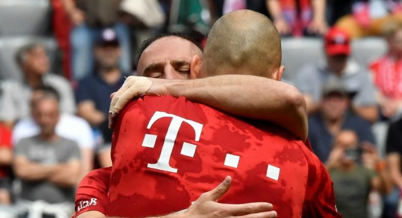 Arjen Robben and Franck Ribery bid farewell to the Allianz Arena on Saturday