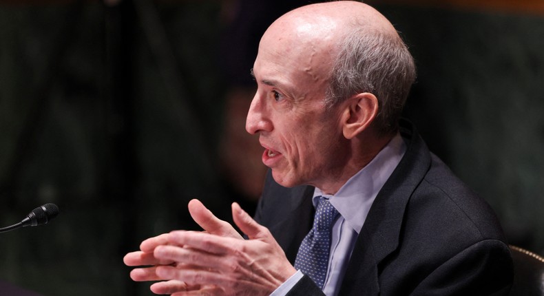 Gary Gensler, chair of the SEC, testifies at a hearing in September.