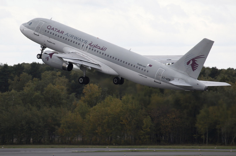 Airbus A320 w barwach liniii Qatar Airways. Fot. Bloomberg