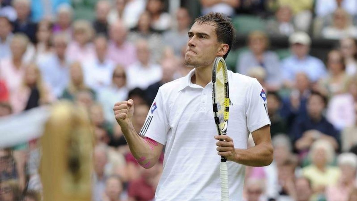 Jerzy Janowicz Wimbledon 2013 cieszy się