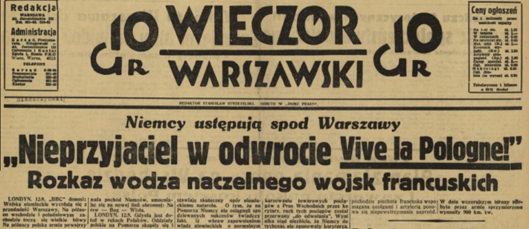 II wojna światowa, wrzesień 1939. Co pisały polskie gazety o wojnie z  Niemcami - Wiadomości
