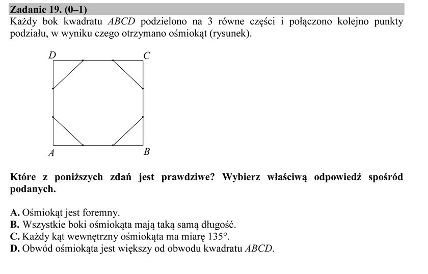 Egzamin gimnazjalny 2016: matematyka pytania i odpowiedzi 