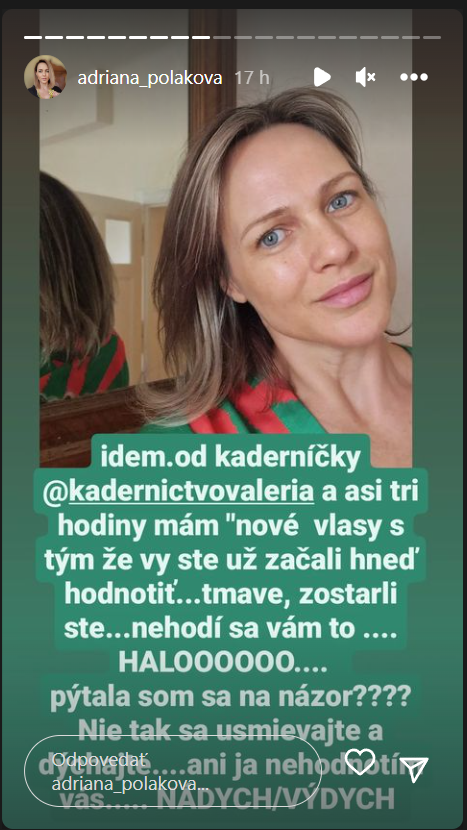 Polaková na kritiku zareagovala.