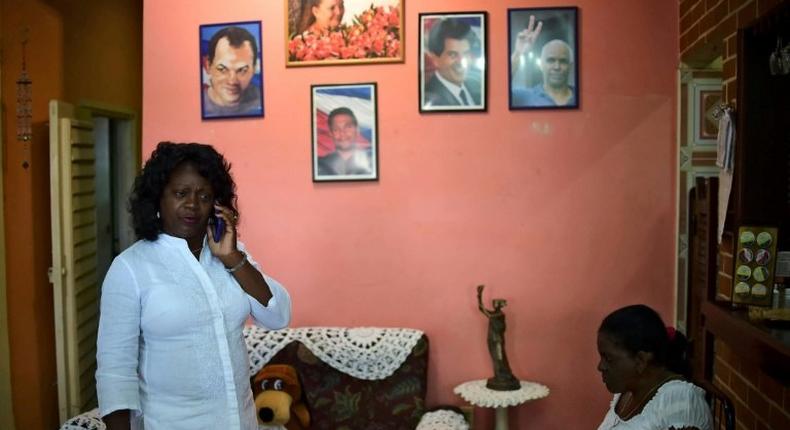 Cuban dissident and leader of the Human Rights organization Ladies in White, Berta Soler, in Havana, on November 27, 2016, two days after the death of Cuban revolutionary leader Fidel Castro