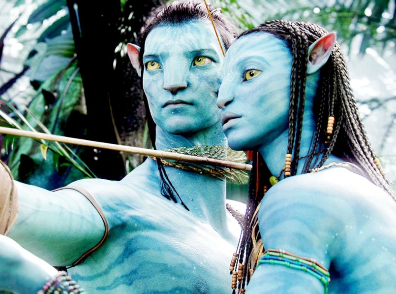 Zoe Saldana i Sam Worthington w filmie Jamesa Camerona "Avatar", najdroższego filmu w dziejach kina