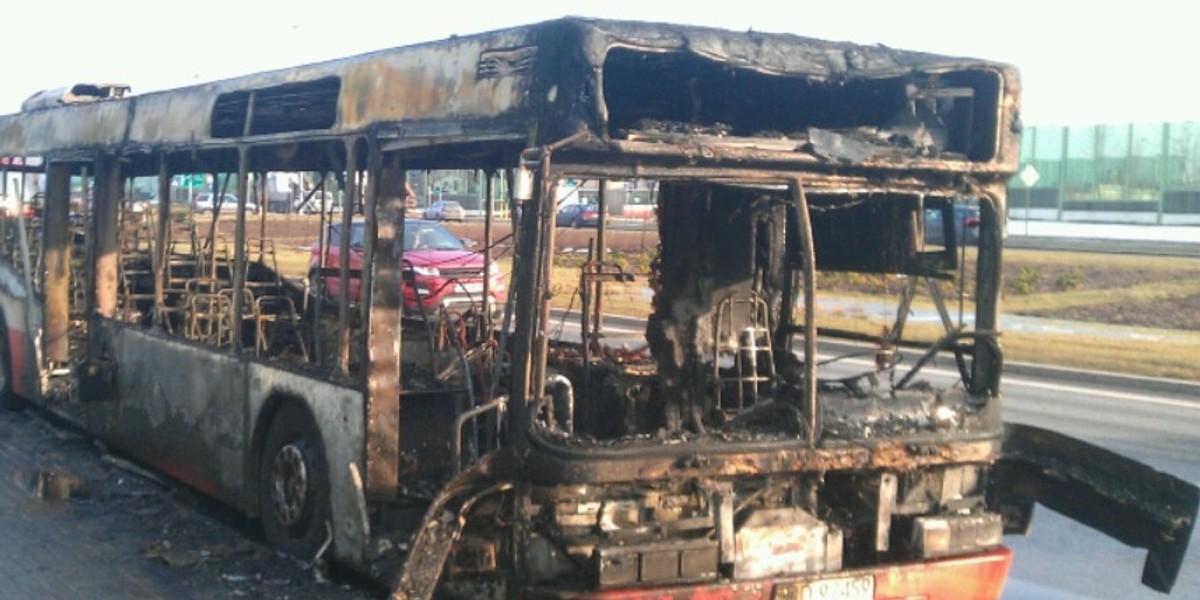 Zapalił się autobus!