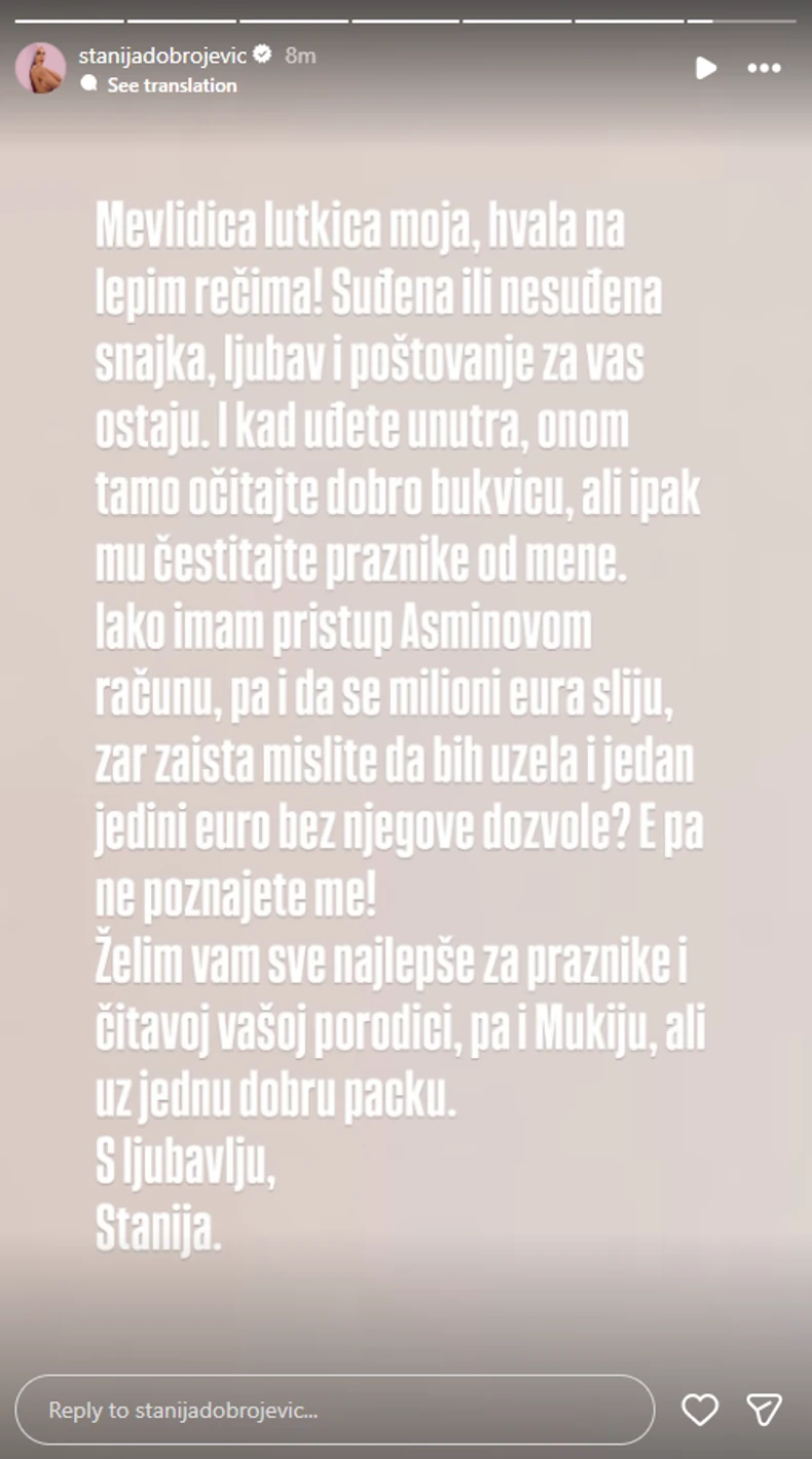 Stanija odgovorila Asminovoj mami, poručila šta da uradi sinu kad uđe u Elitu: Imam pristup njegovom računu