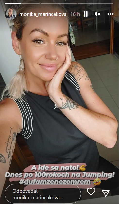 Monika sa na instagrame pochválila adrenalínovým zážitkom. 