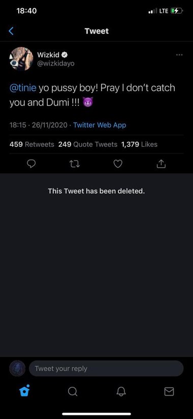 Wizkid threatens Tinie Tempah and Dumi Oburota. (Twitter/WizkidAyo/Snapchat/Felaback)