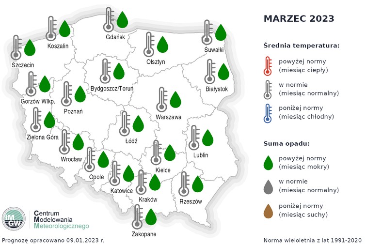 W marcu zrobi się wilgotno