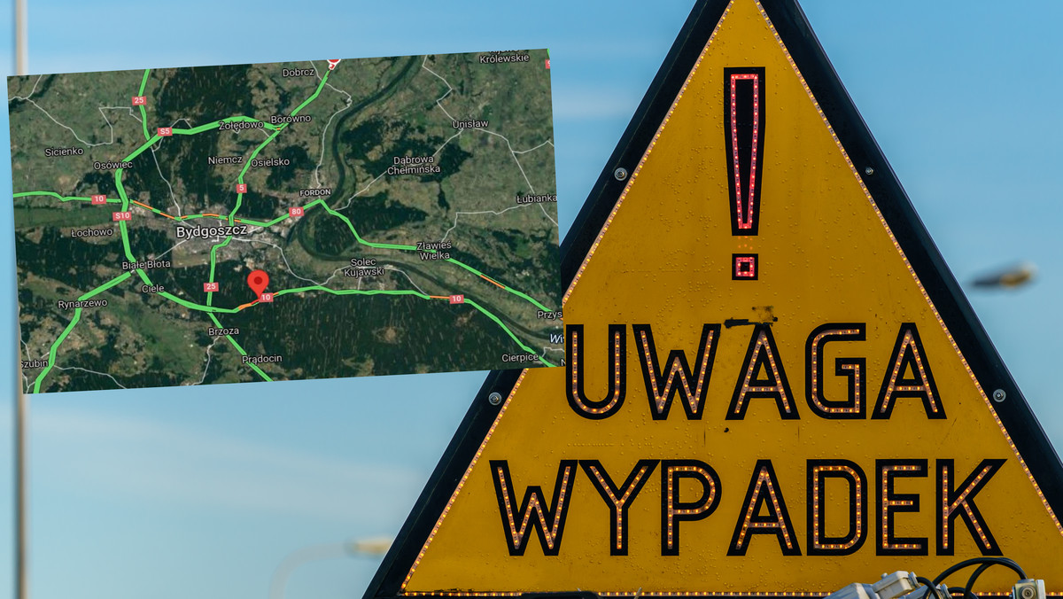 Duży wypadek w Bydgoszczy. Zderzyły się cztery ciężarówki