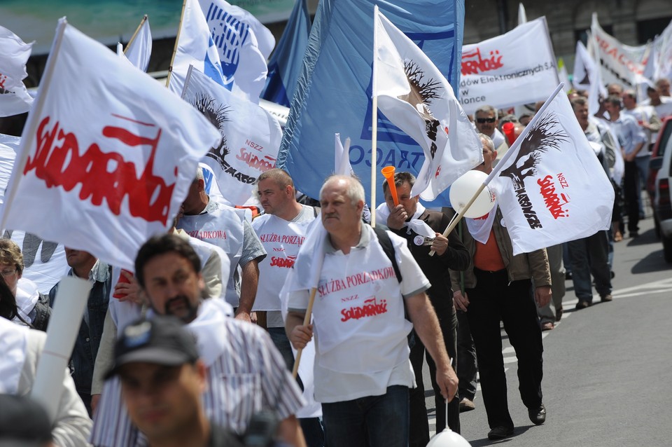 Pikieta NSZZ "Solidarności", fot. PAP/ Jacek Turczyk