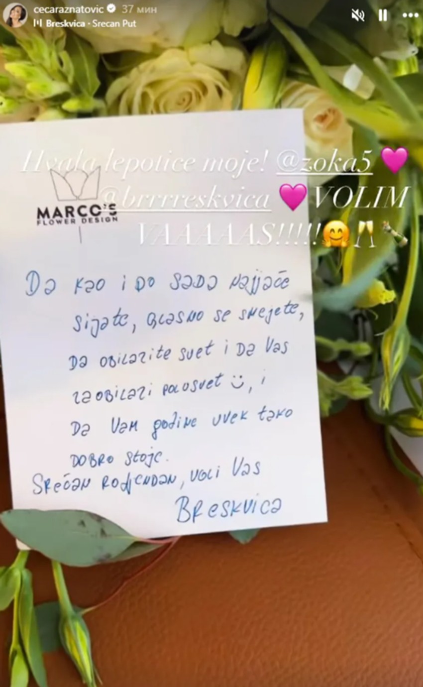 Ceca Pokazala poklon od Breskvice