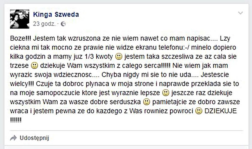 Kinga Szweda jak sama przyznaje jest w szoku