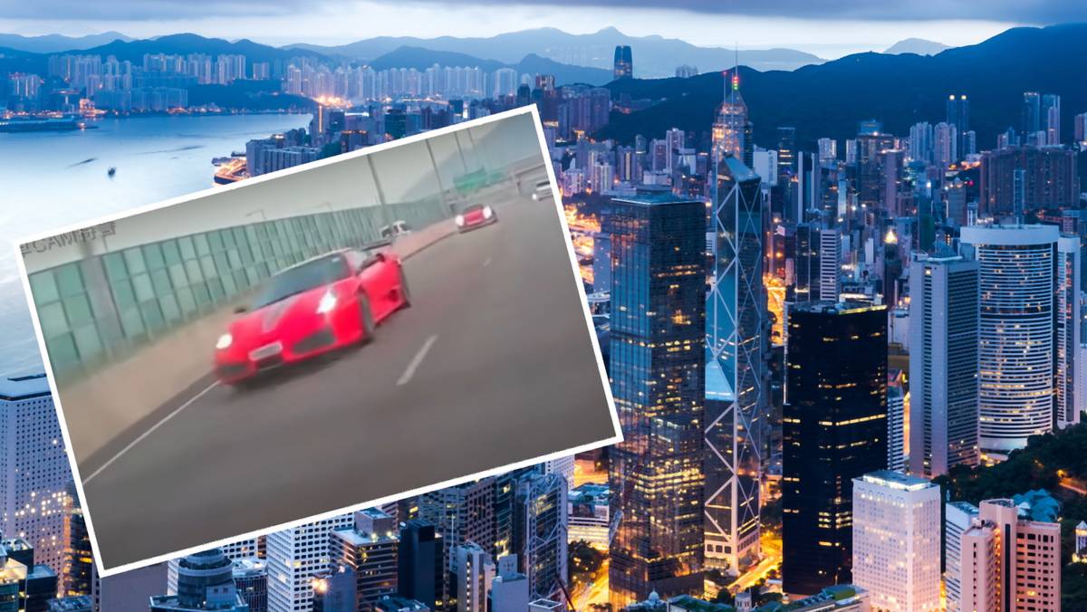 W Hongkongu coraz częściej dochodzi do wypadków z udziałem sportowych samochodów (fot. SCMP Clips/YouTube)