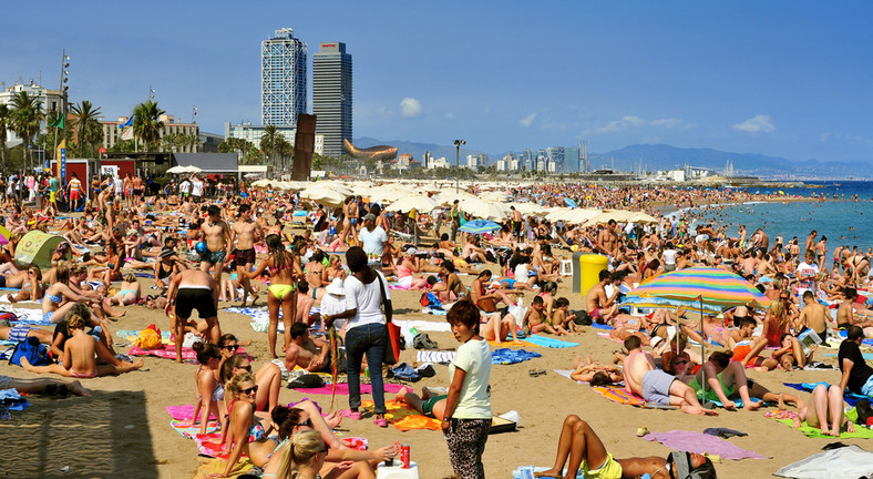 Plaża Barceloneta w Barcelonie