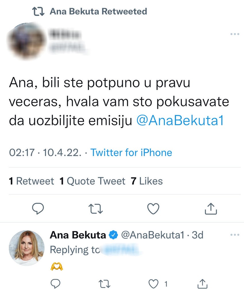 Ana Bekuta - Tviter