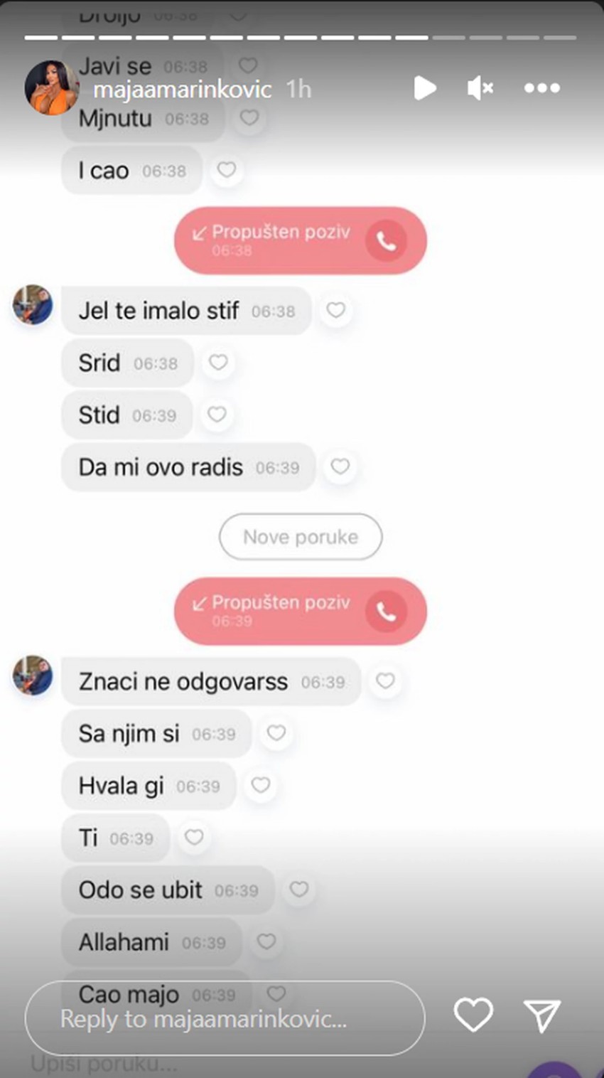 Maja optužila Bilala da joj preti