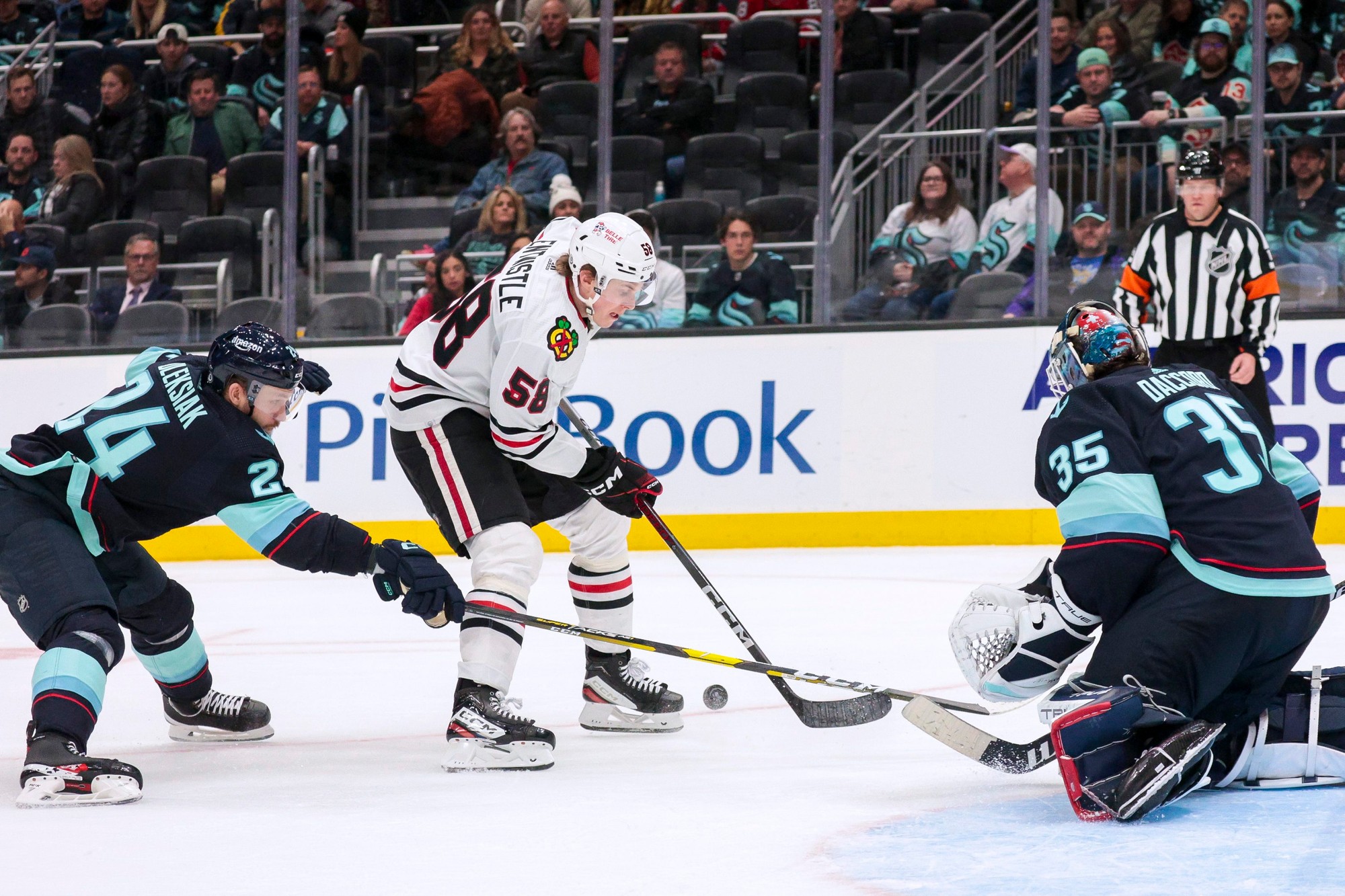 Zápas NHL: Seattle Kraken - Chicago Blackhawks.